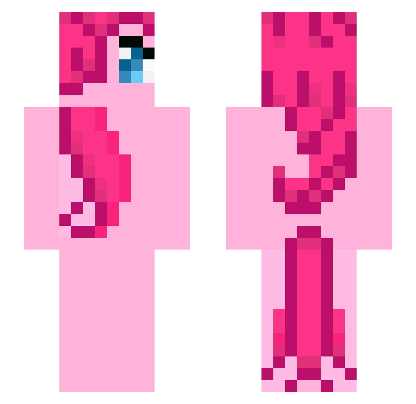 vourci Minecraft skin, front and back view
