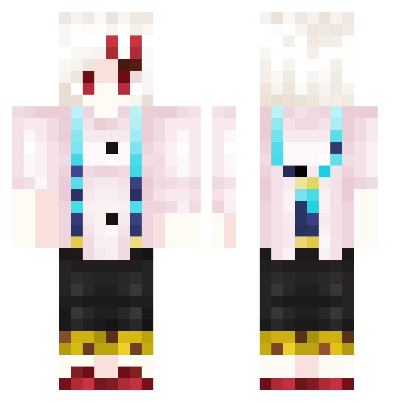 ShowD Minecraft skin, front and back view