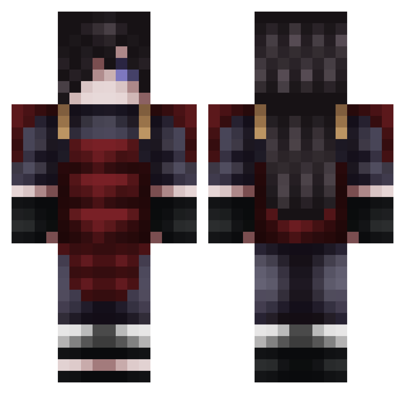VEZNAN_FF Minecraft skin, front and back view