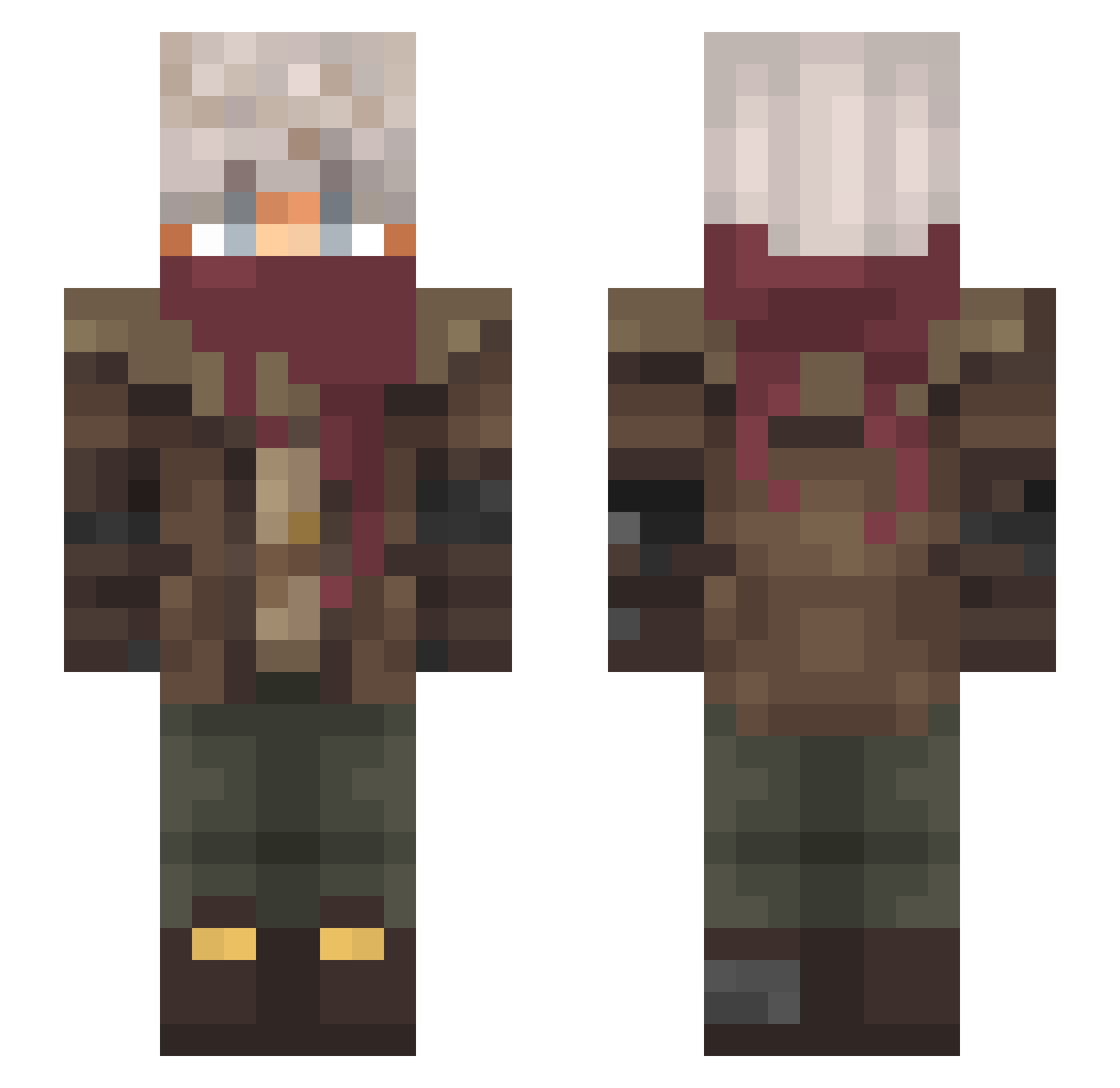 harreq Minecraft skin, front and back view