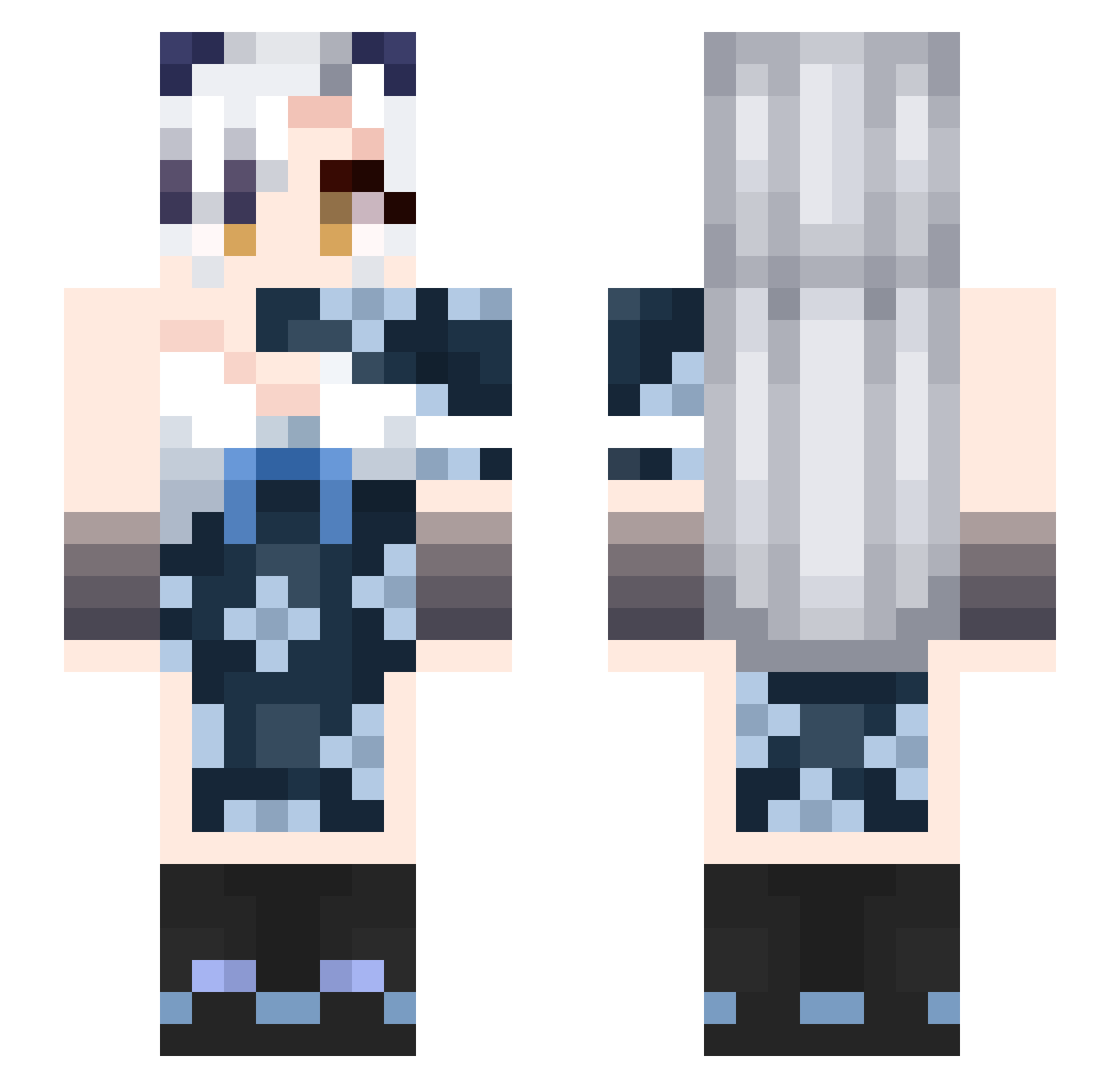 BorkMe Minecraft skin, front and back view