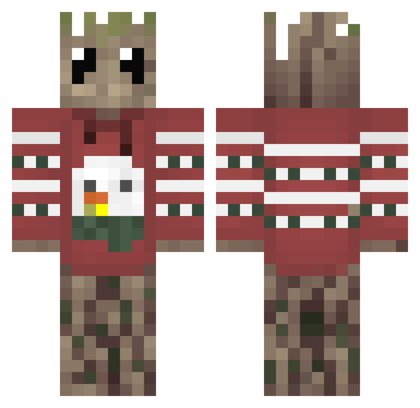 QueenCalamari Minecraft skin, front and back view