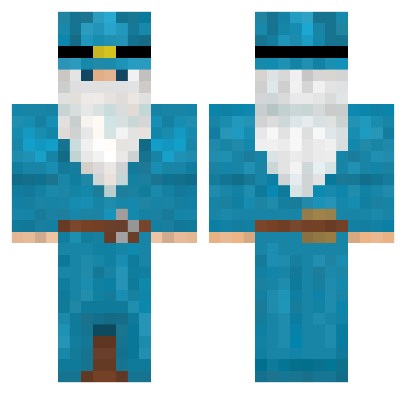 Den_kloka_Merlin Minecraft skin, front and back view