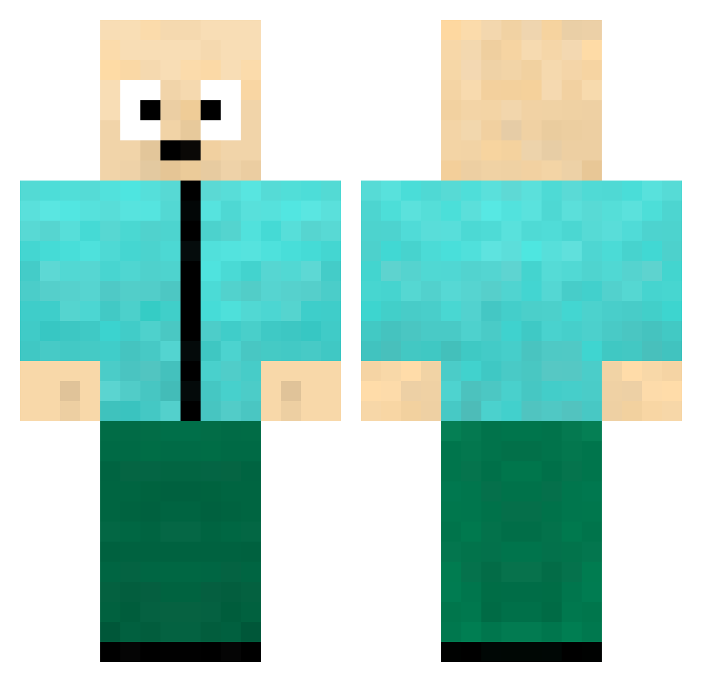 Tata29 Minecraft skin, front and back view