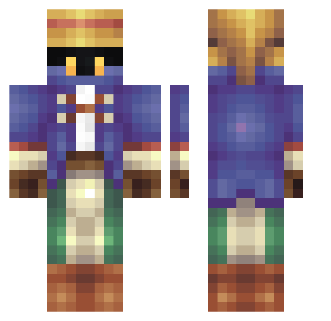 A_Complete_Mess Minecraft skin, front and back view