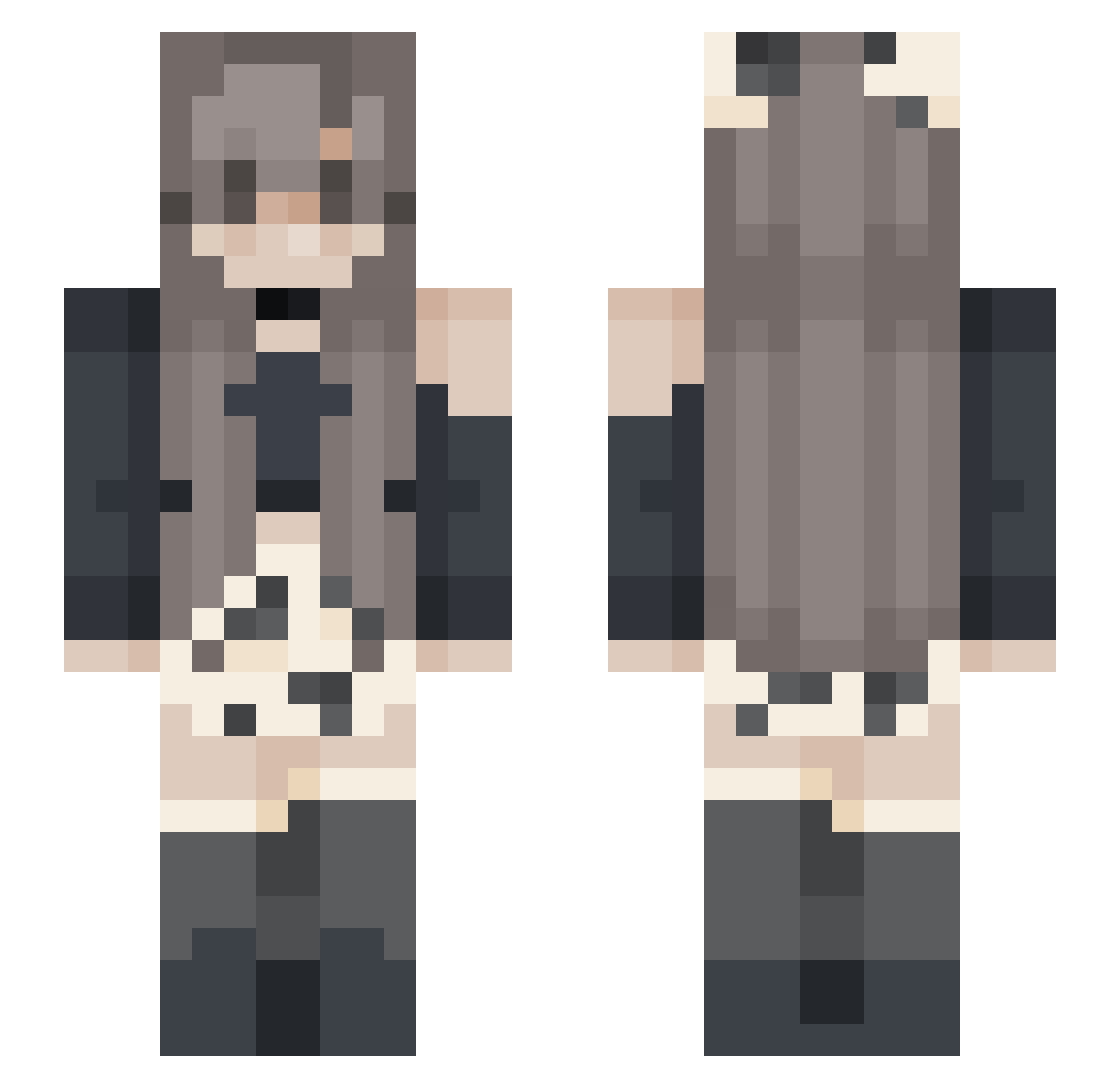 SanaaPlays Minecraft skin, front and back view