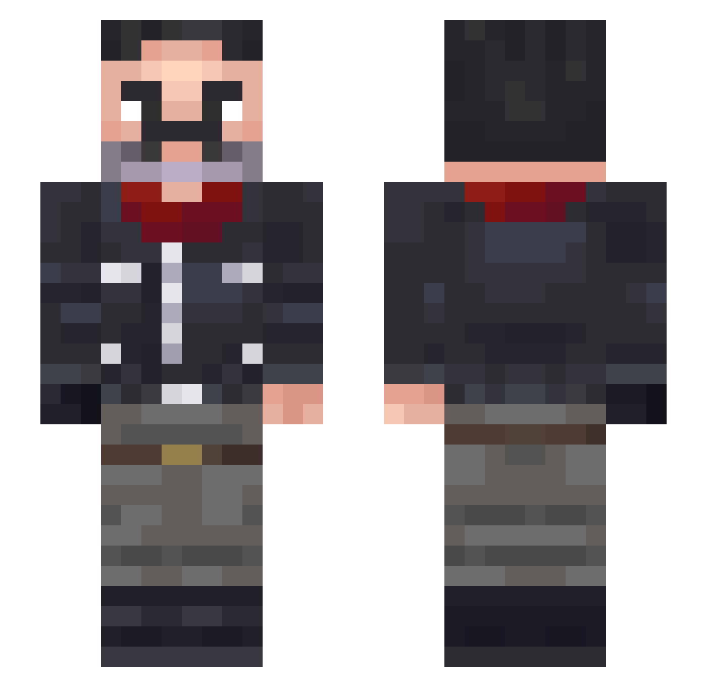 OPlUMFORSAN Minecraft skin, front and back view
