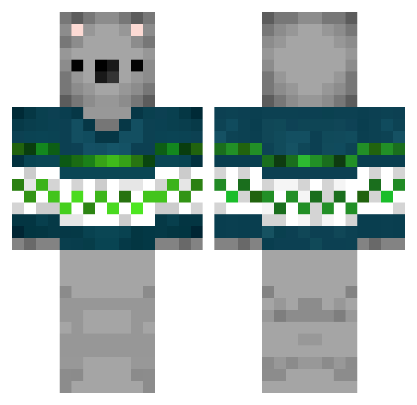 Absently Minecraft skin, front and back view