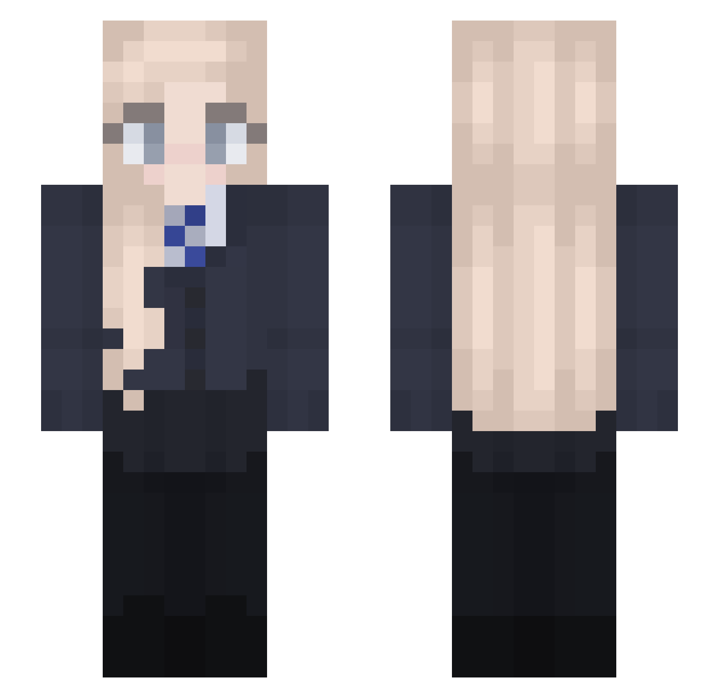 LookingforIlse Minecraft skin, front and back view