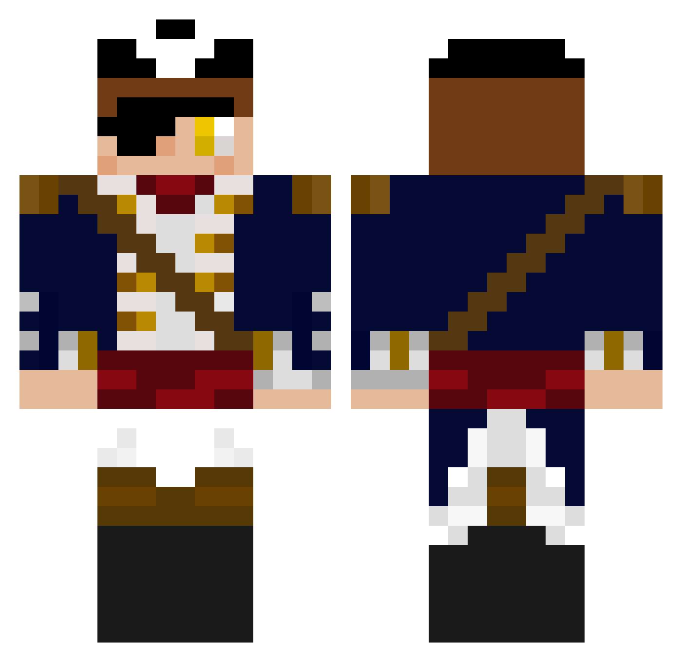 Ash0 Minecraft skin, front and back view