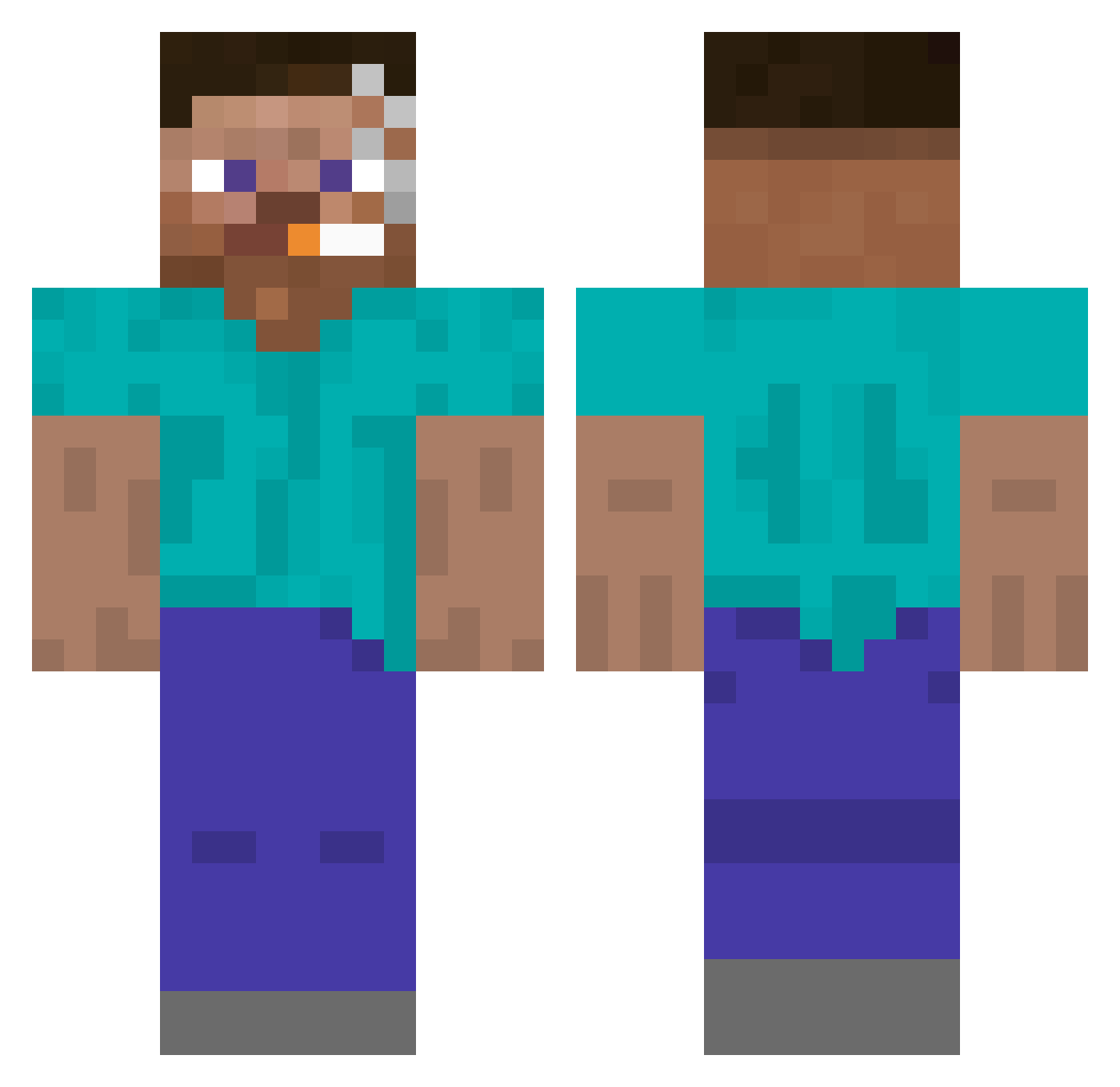 rawenous Minecraft skin, front and back view