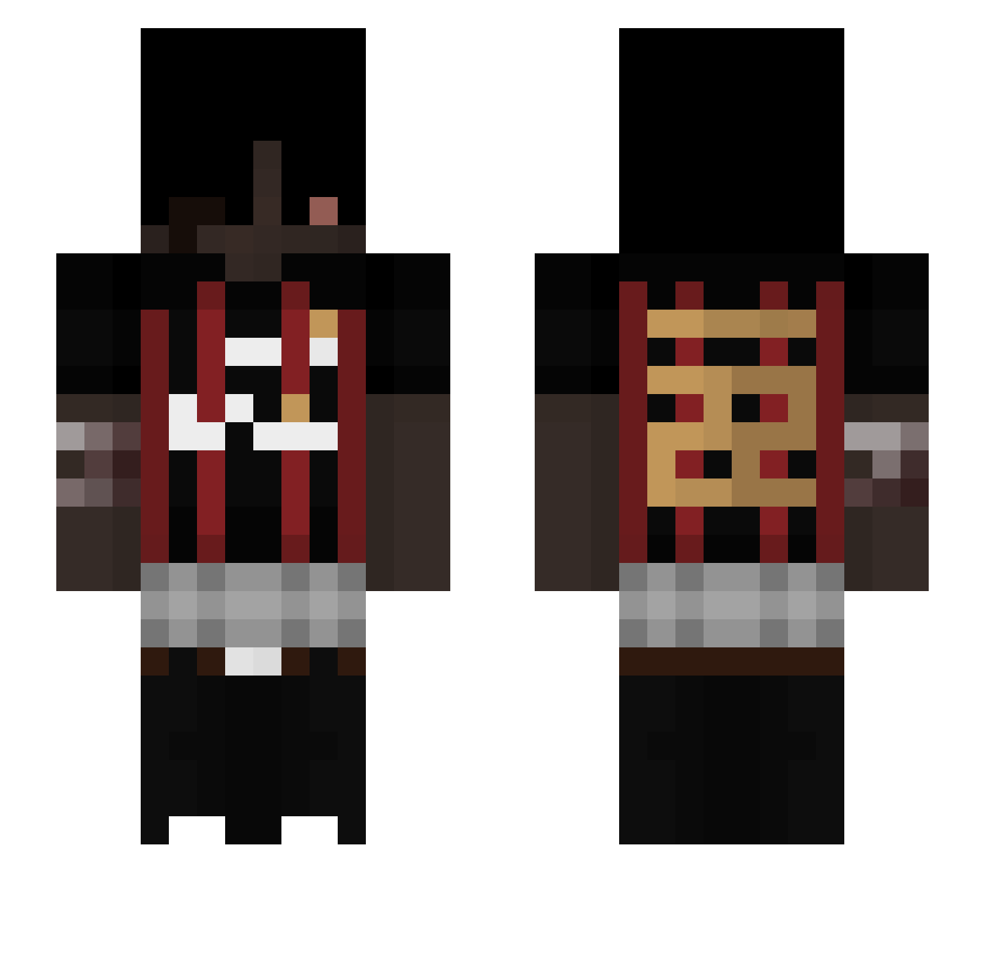 P0loN0rd Minecraft skin, front and back view