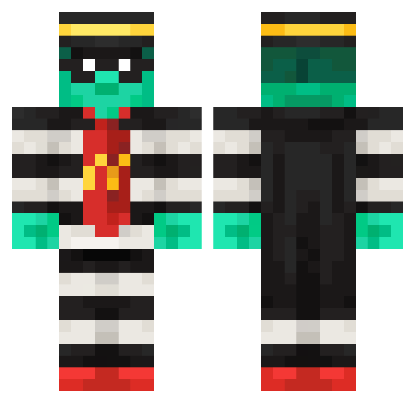 unstxdy Minecraft skin, front and back view