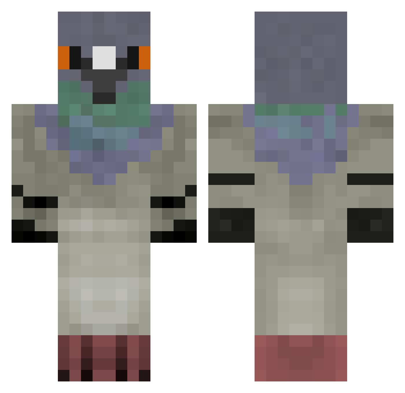 qpyng Minecraft skin, front and back view