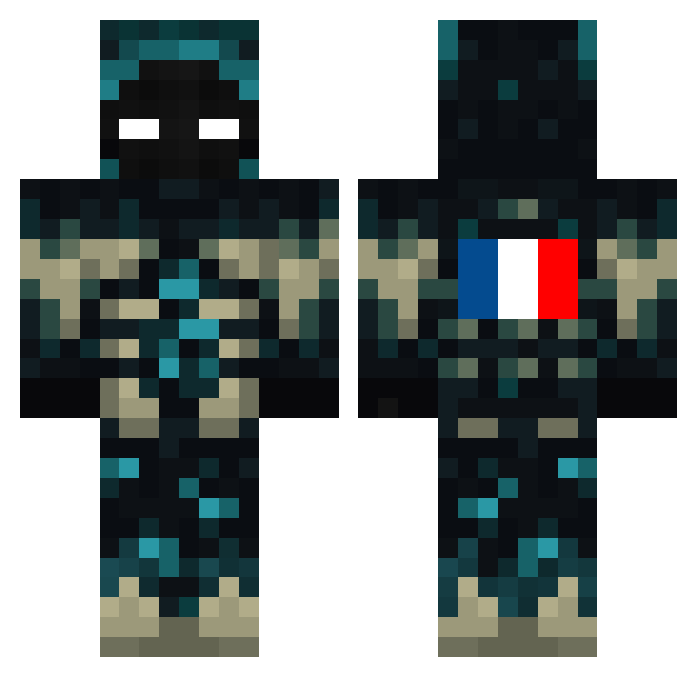 Antoblaev07 Minecraft skin, front and back view