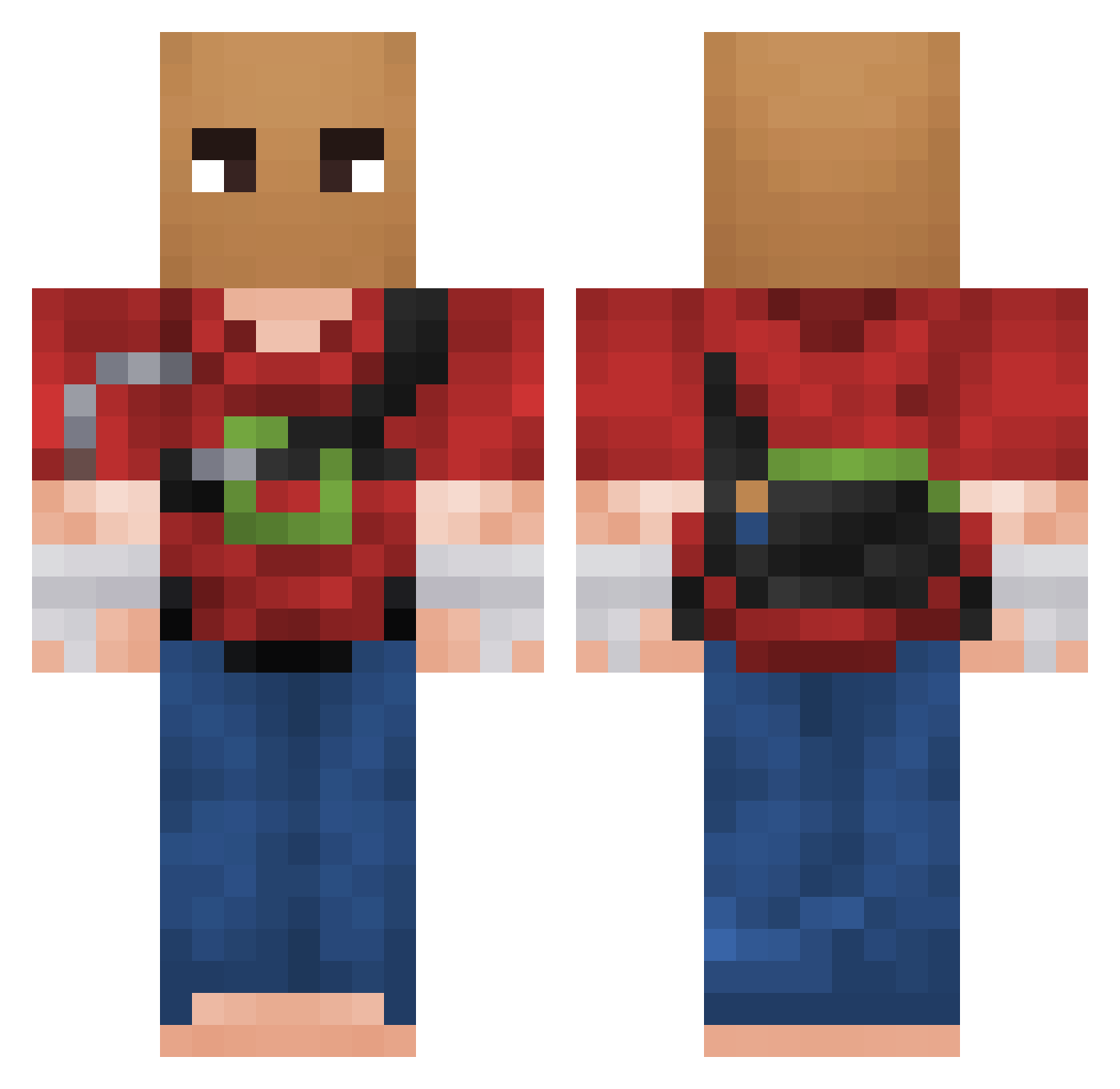 ghettos Minecraft skin, front and back view