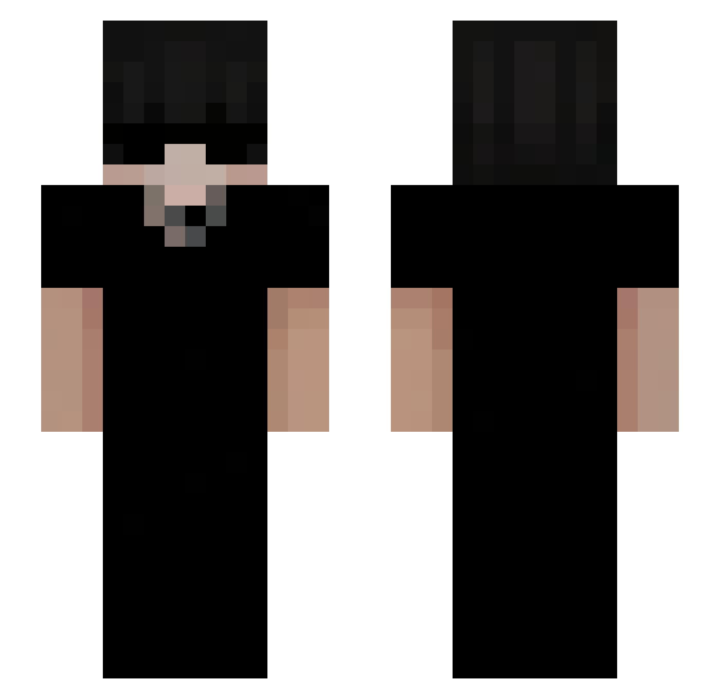Exweq Minecraft skin, front and back view