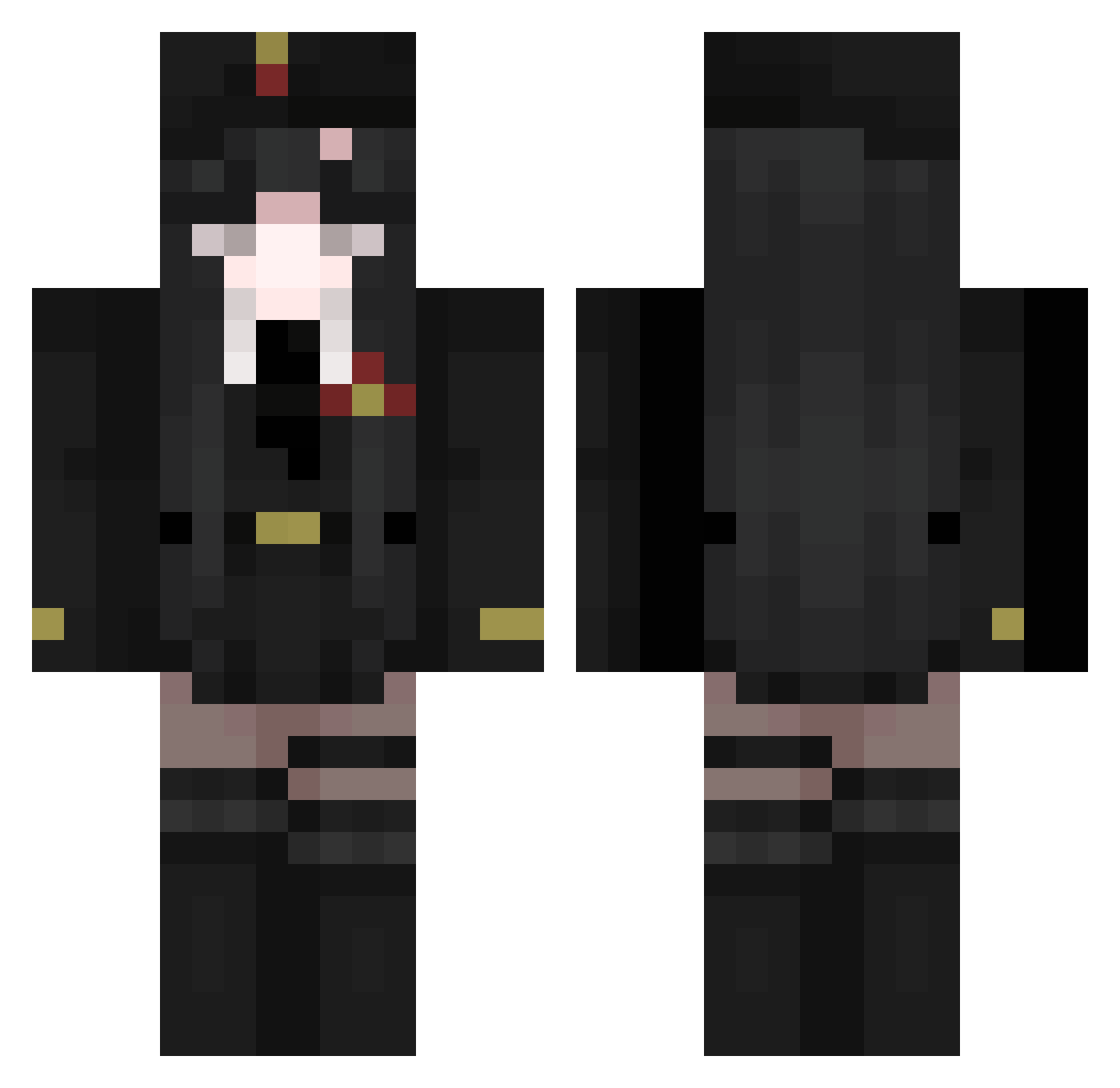 Julix1808 Minecraft skin, front and back view
