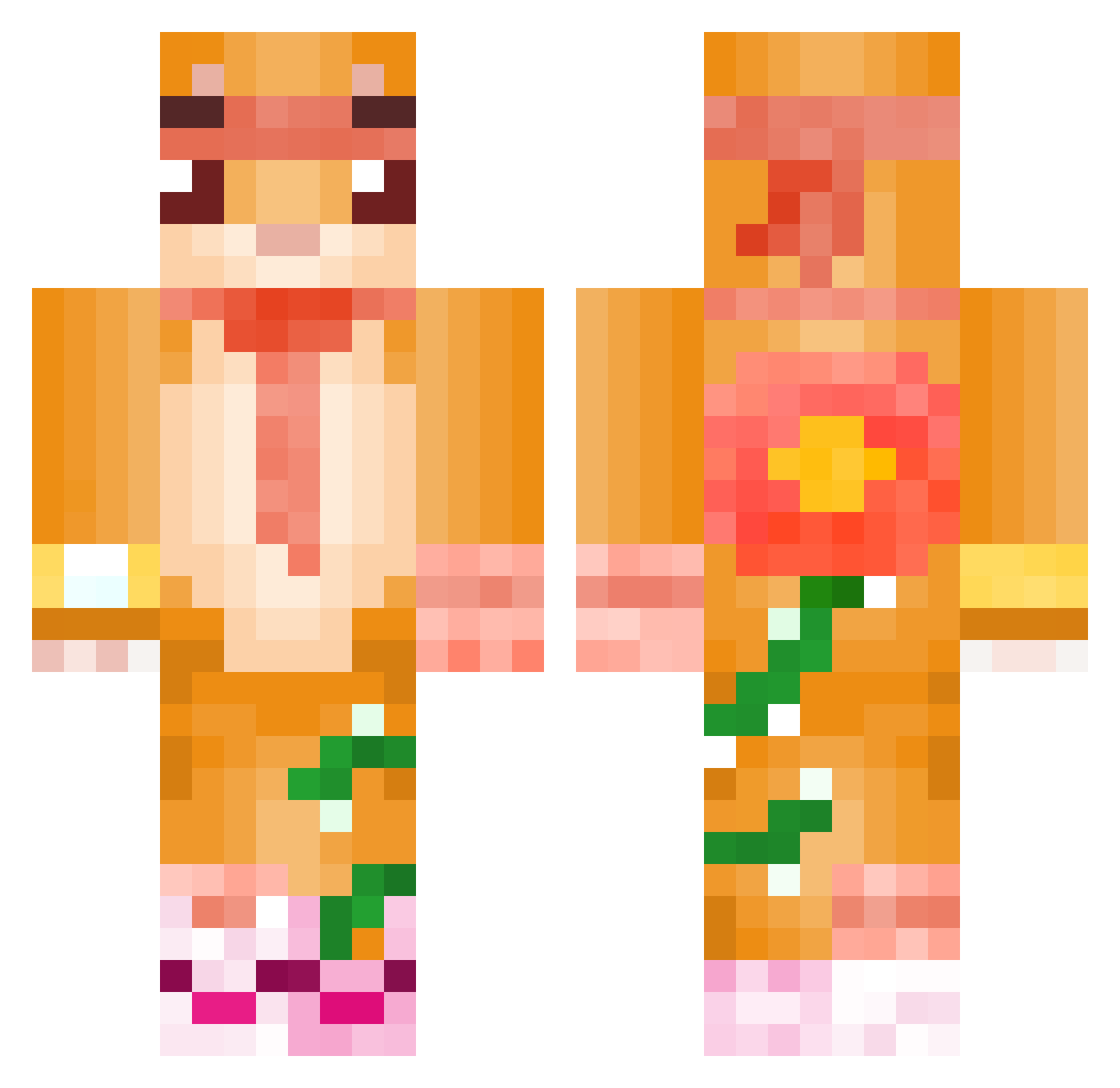 littlesamster Minecraft skin, front and back view