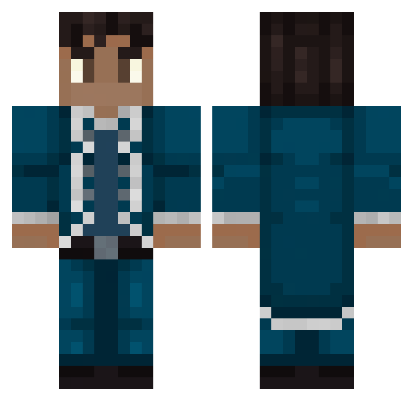 Denaire Minecraft skin, front and back view