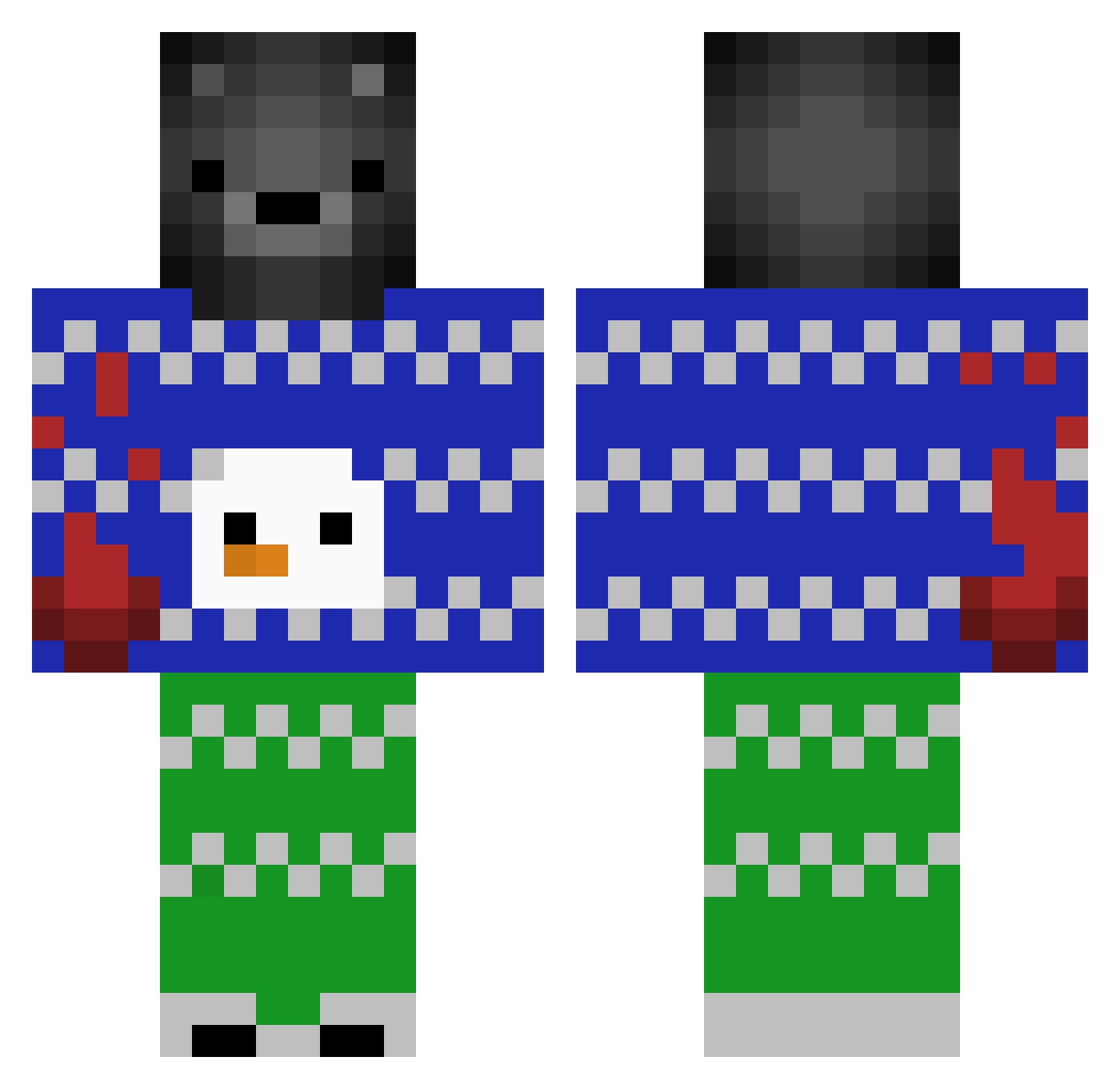 Lemon34K Minecraft skin, front and back view