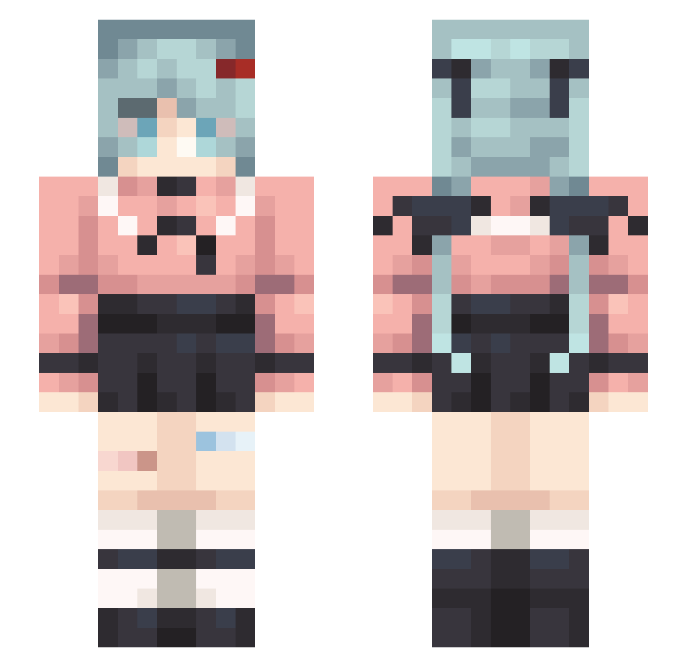 DerpyJJ Minecraft skin, front and back view