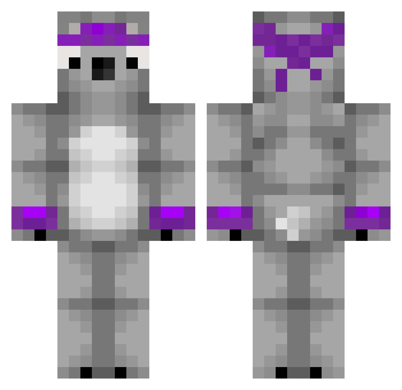 Photonive Minecraft skin, front and back view