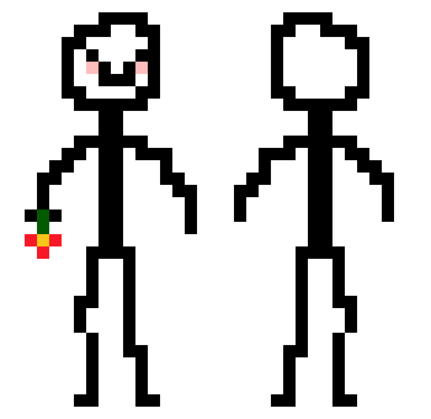 r4ku7 Minecraft skin, front and back view
