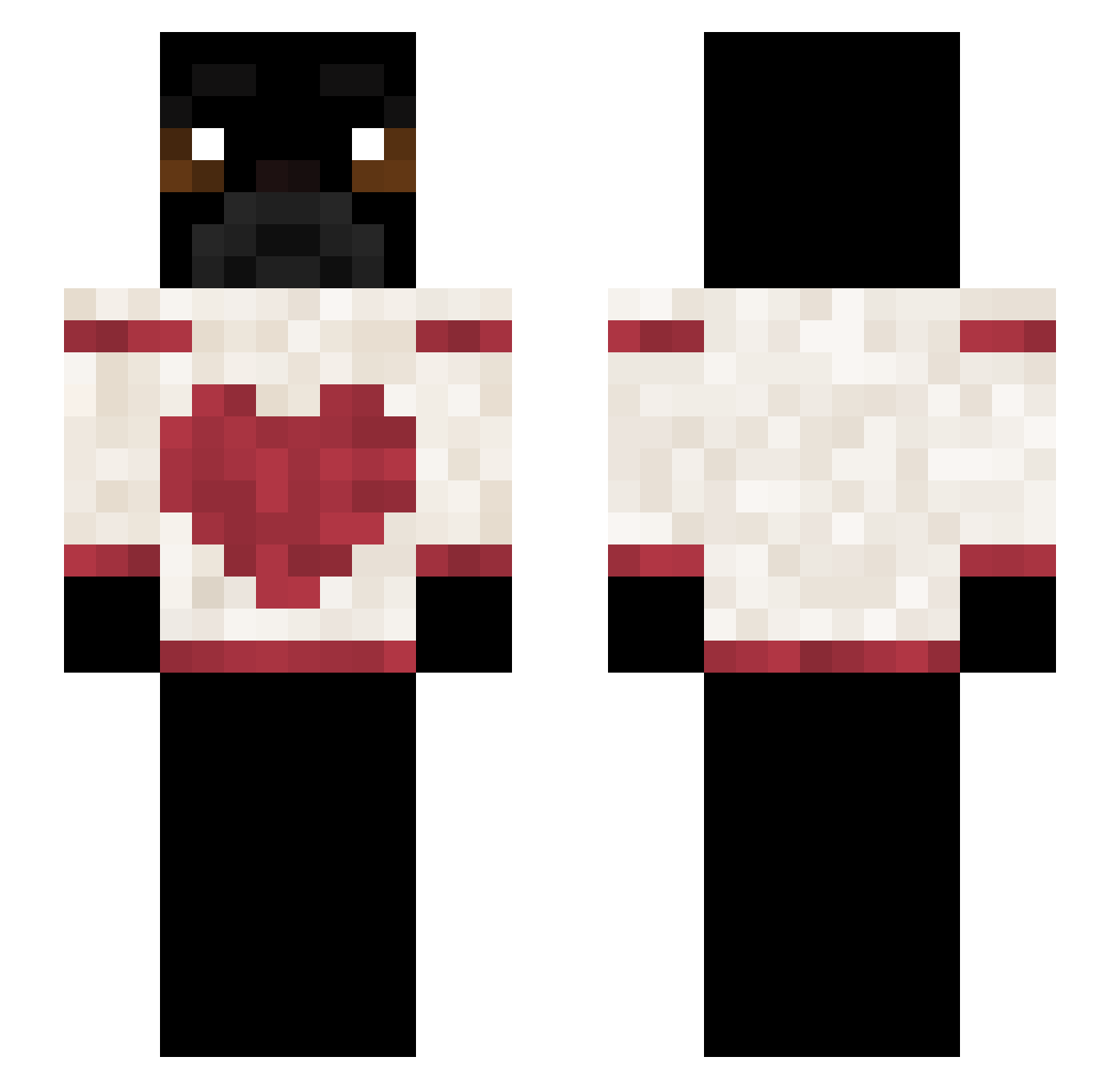 PollinSucin Minecraft skin, front and back view