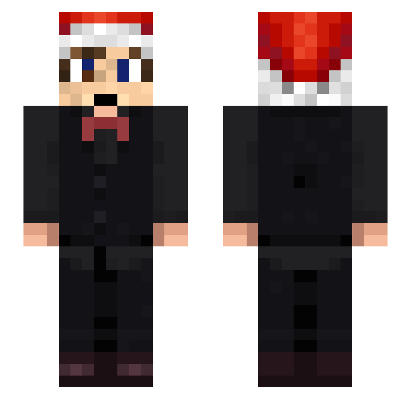 Curiousjelyfish Minecraft skin, front and back view