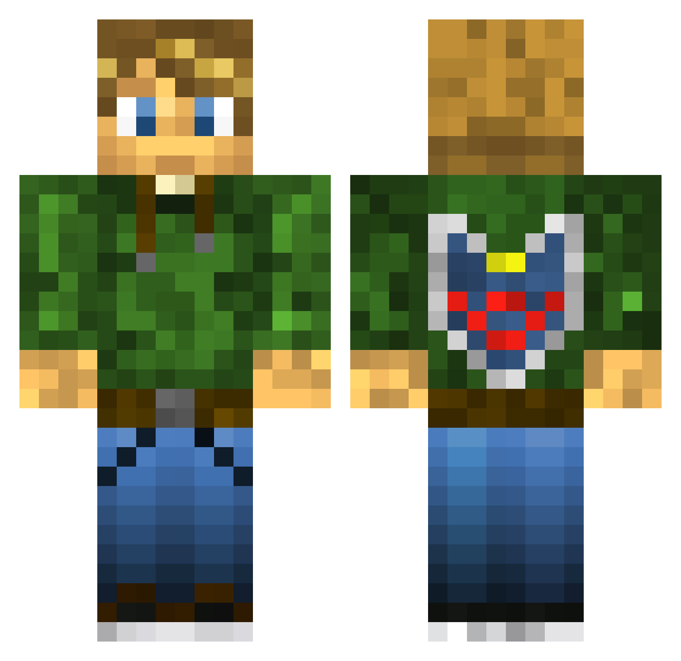 CRHavoc Minecraft skin, front and back view
