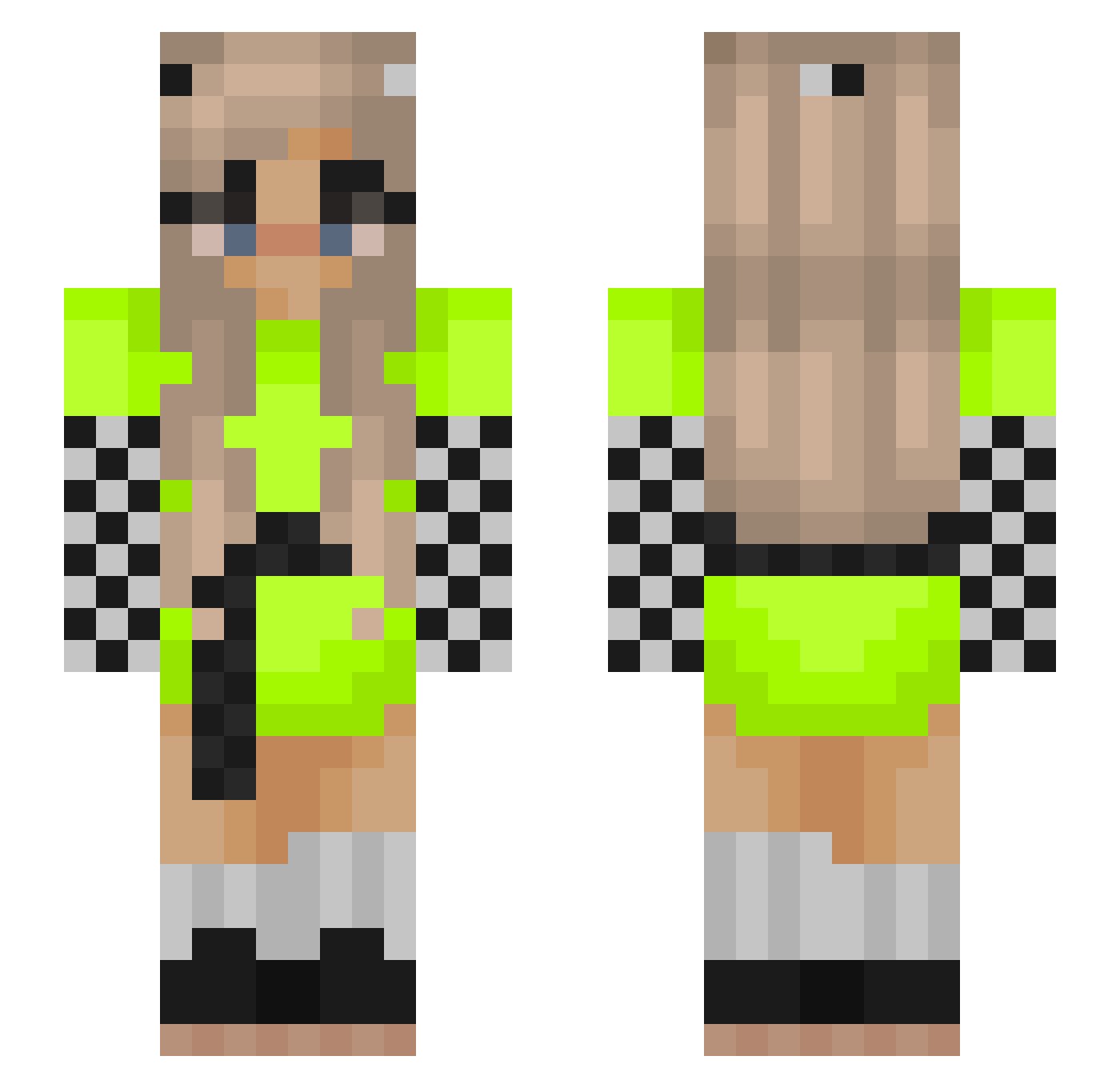 LinaKristensen Minecraft skin, front and back view