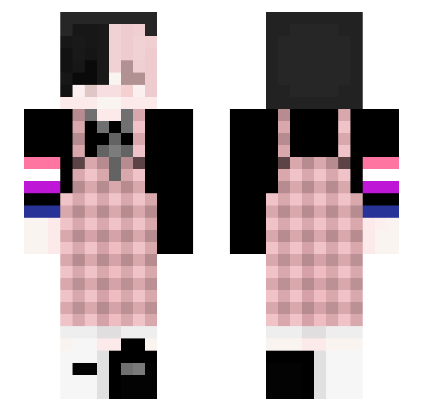 Yvki_ Minecraft skin, front and back view