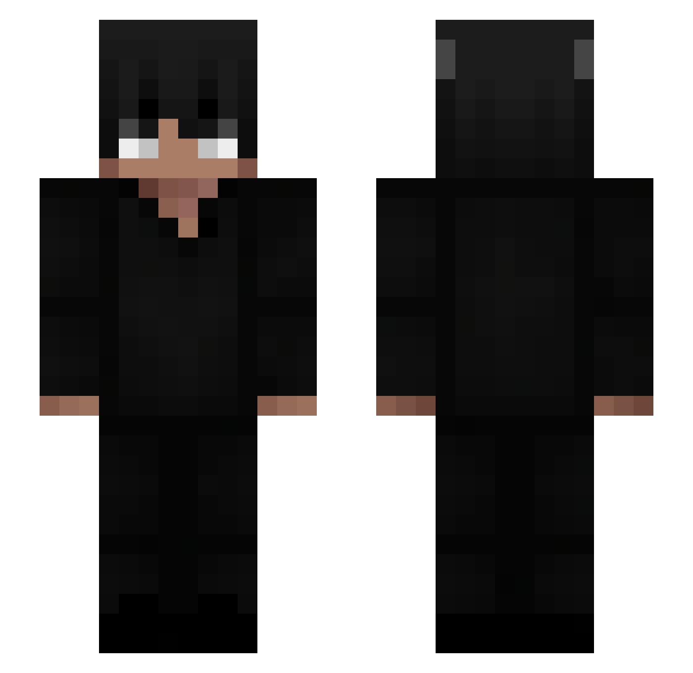 Dinnerbet Minecraft skin, front and back view