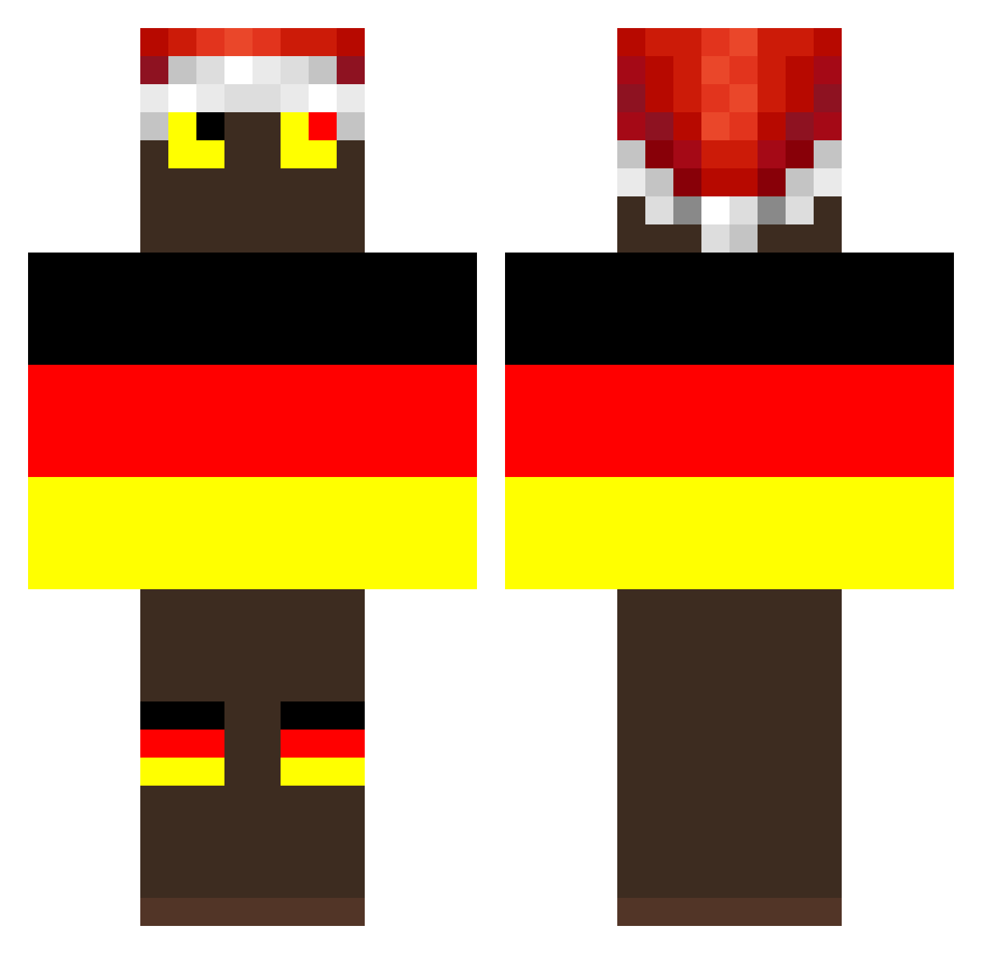 MlodyDicaprio Minecraft skin, front and back view