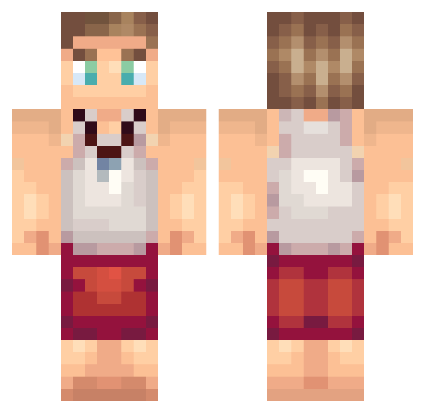 Woodhorse Minecraft skin, front and back view