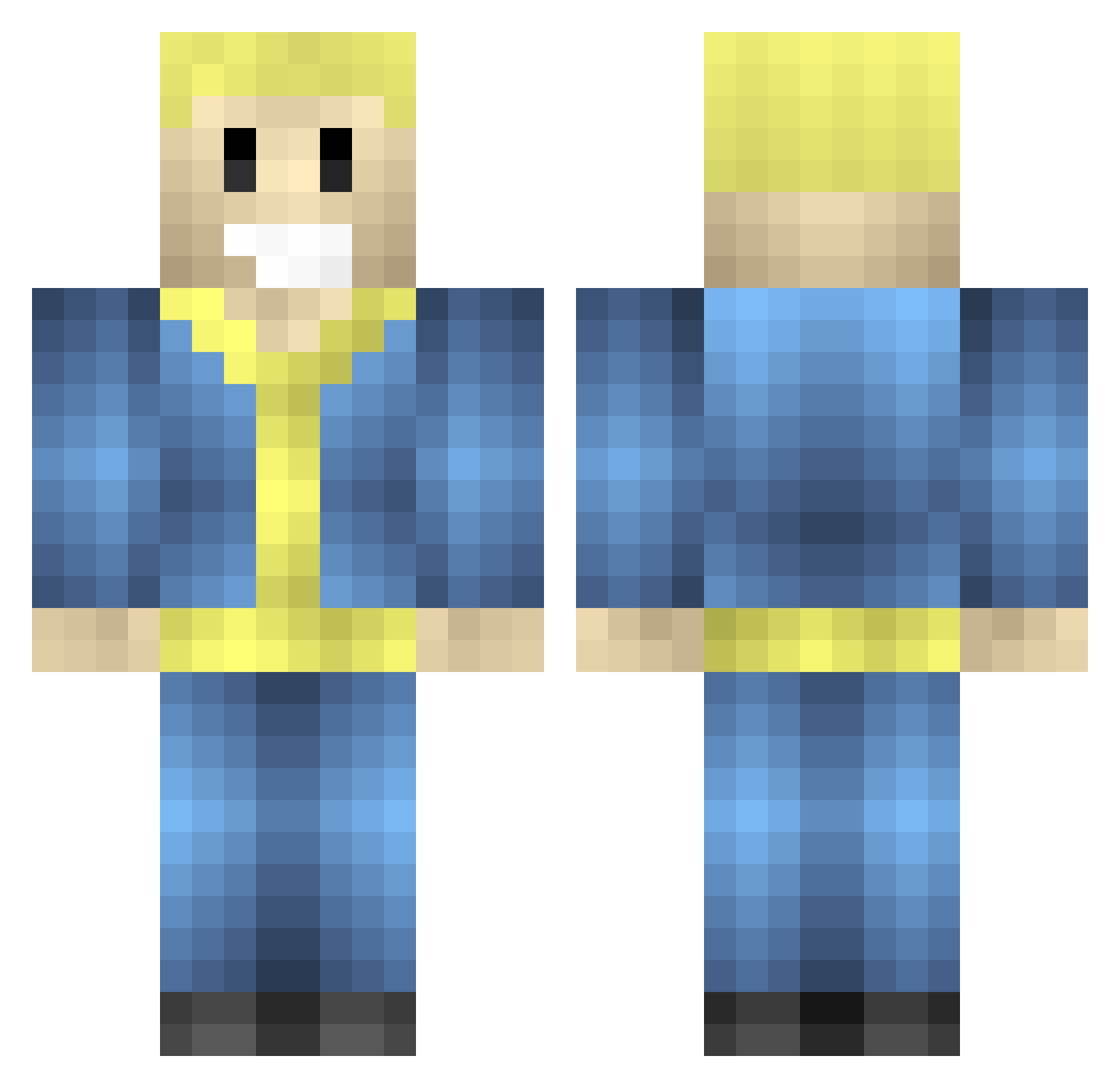 Tenderness Minecraft skin, front and back view