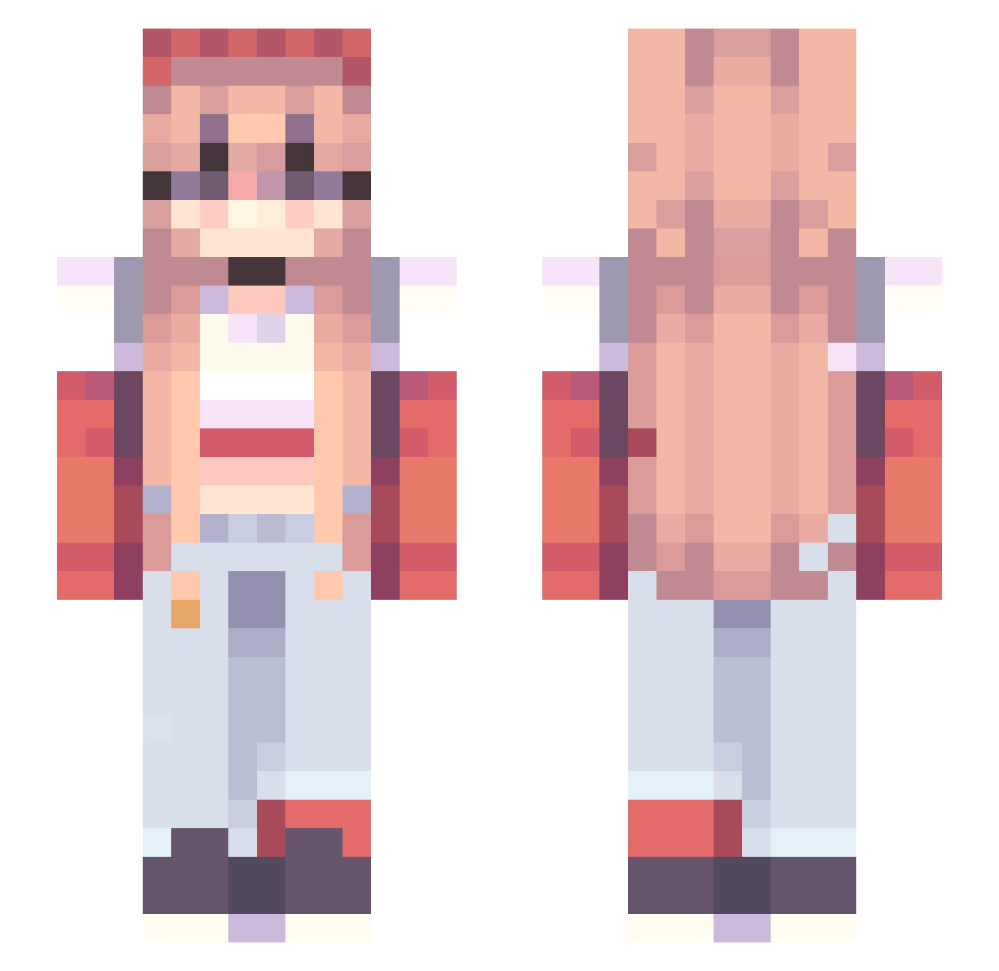 Lenusska_ Minecraft skin, front and back view