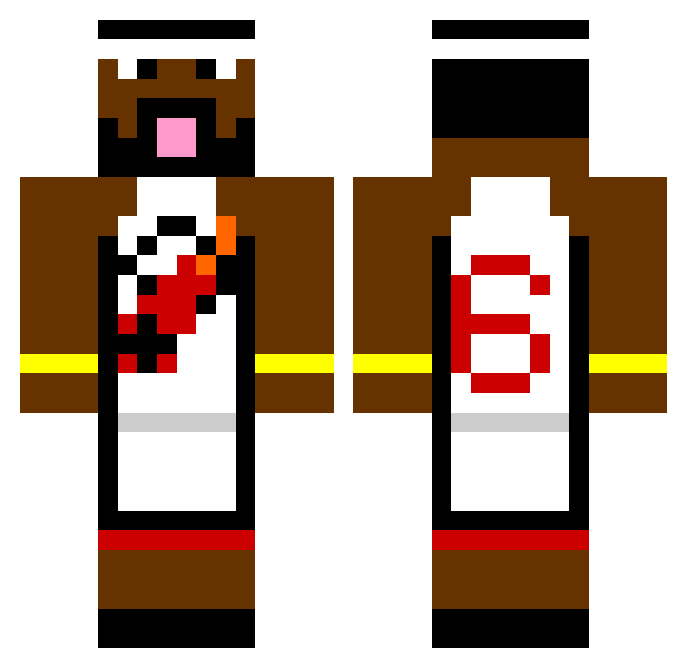 devilishly Minecraft skin, front and back view