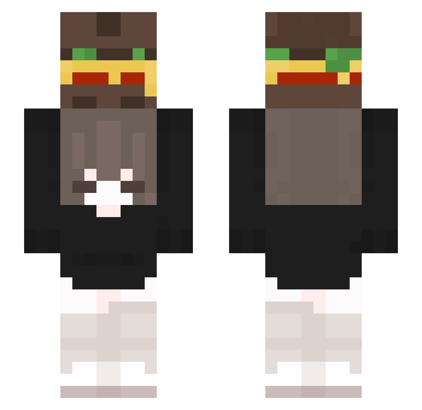 Azuma_Ayaka Minecraft skin, front and back view