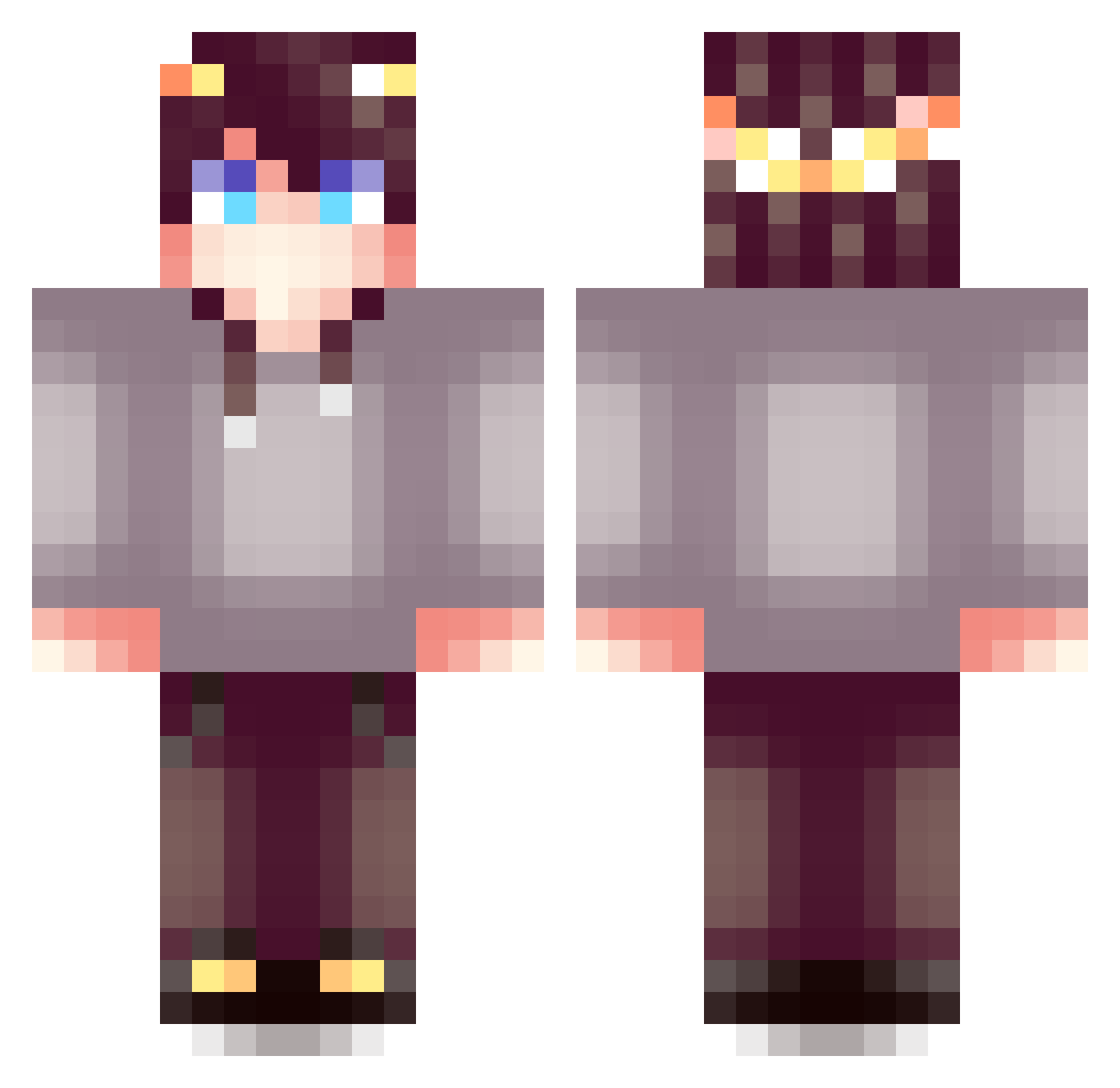 Chainfire1 Minecraft skin, front and back view