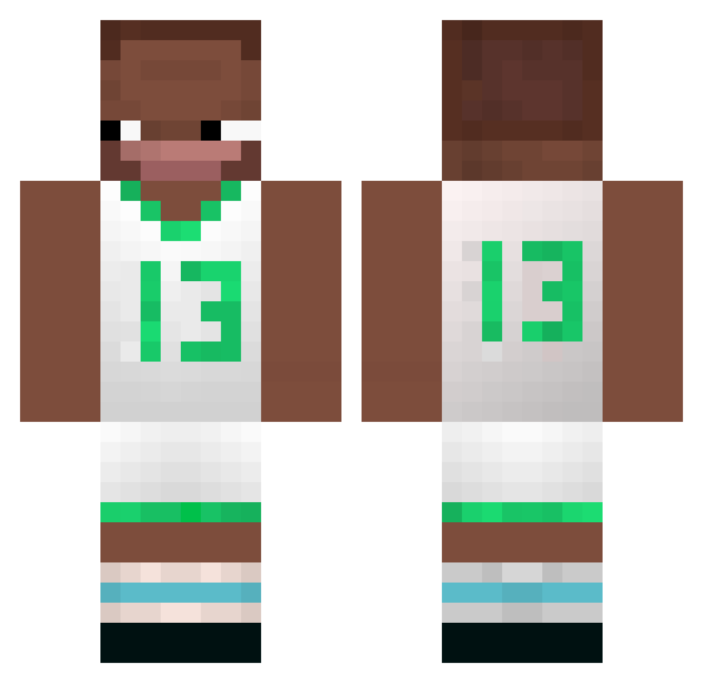 Jaquese Minecraft skin, front and back view