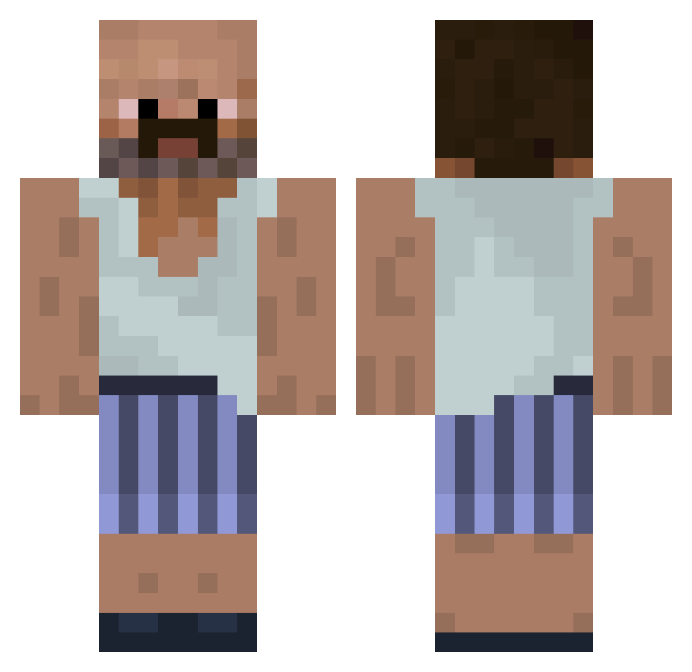 distreem Minecraft skin, front and back view