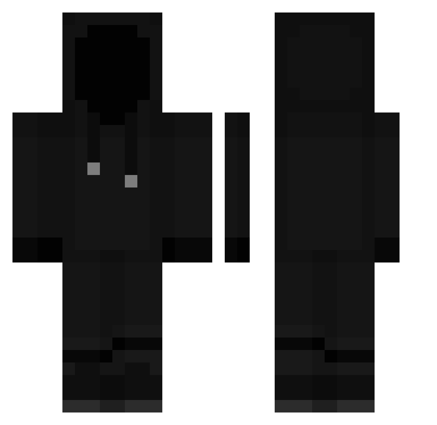 VanishOho Minecraft skin, front and back view