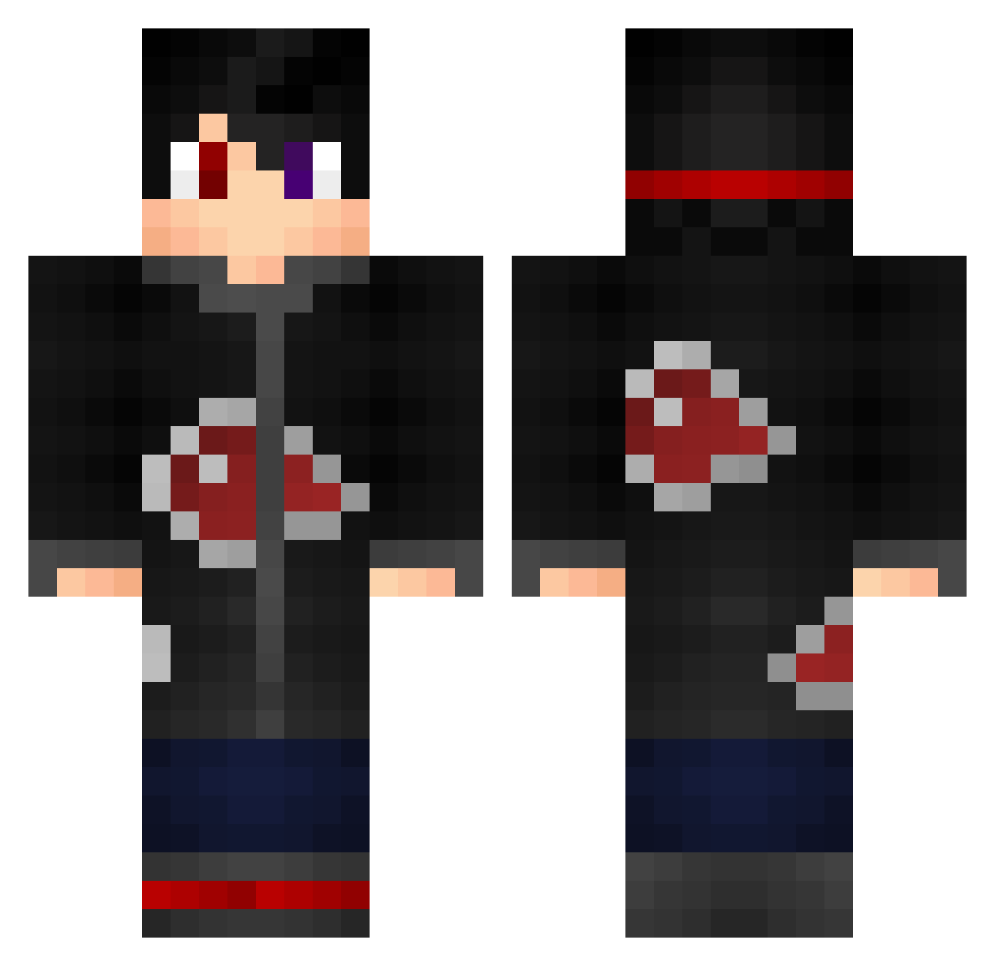 RainingFlames Minecraft skin, front and back view