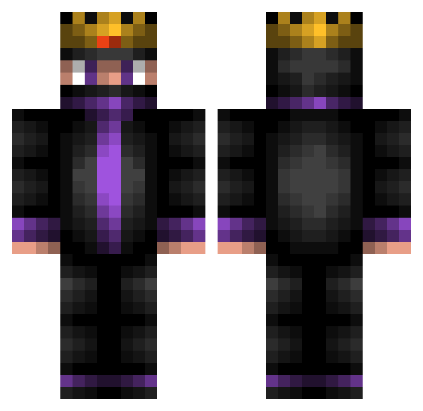 Tamer Minecraft skin, front and back view