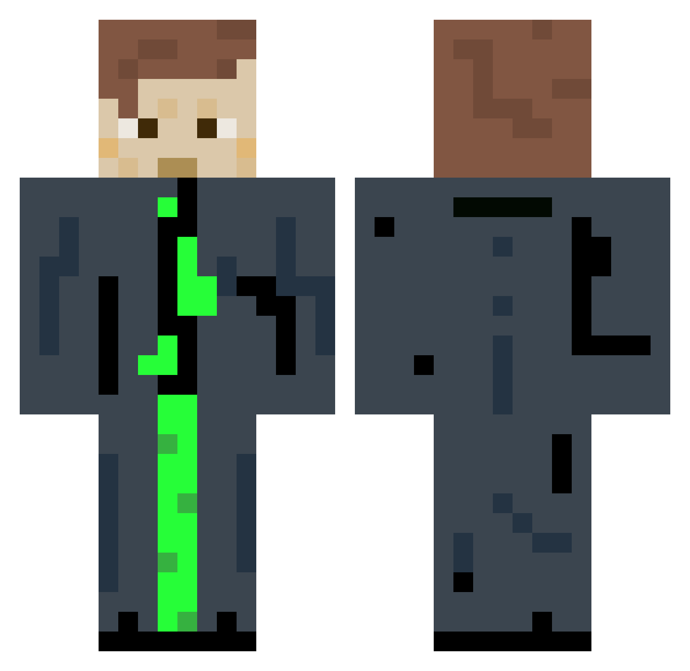 Schwupsi123 Minecraft skin, front and back view