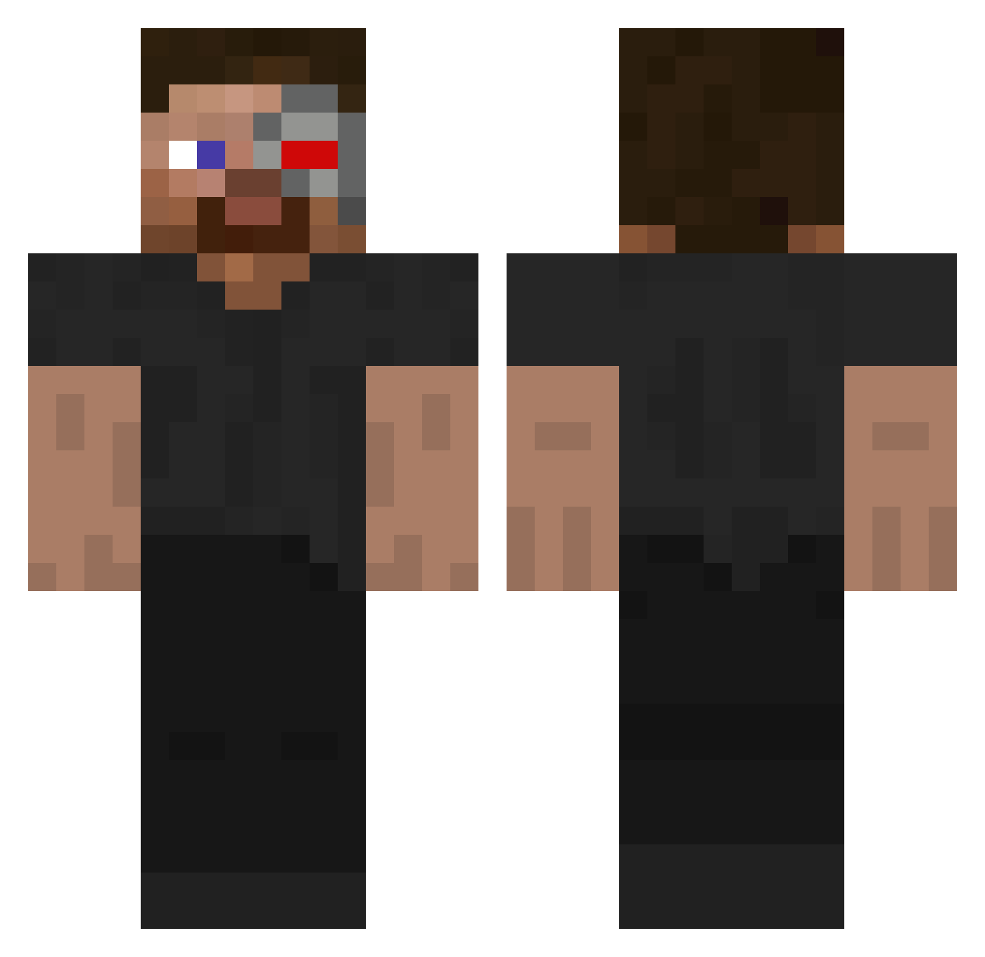 valasme Minecraft skin, front and back view
