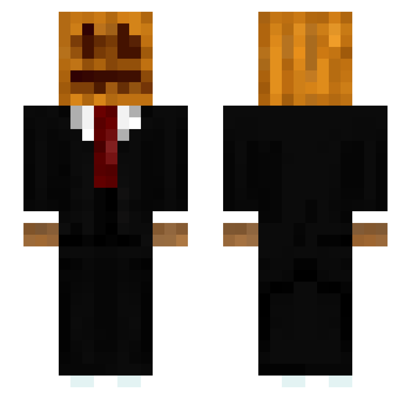 ReboundOre Minecraft skin, front and back view