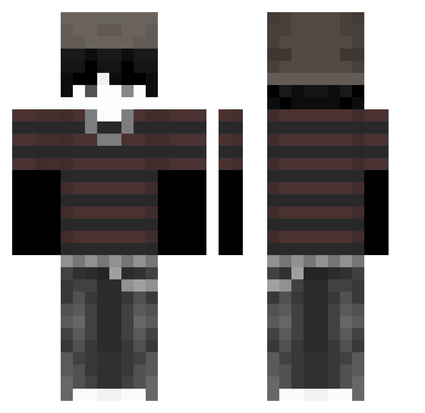 ItsSmokeyHD Minecraft skin, front and back view